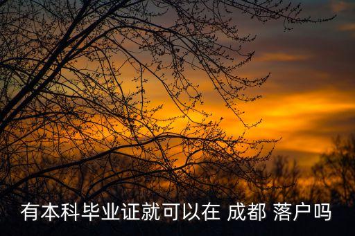 有本科畢業(yè)證就可以在 成都 落戶(hù)嗎