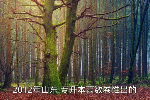 2012年山東 專升本高數(shù)卷誰(shuí)出的