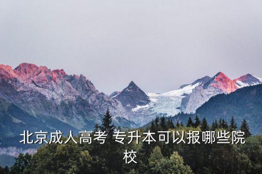  北京成人高考 專(zhuān)升本可以報(bào)哪些院校