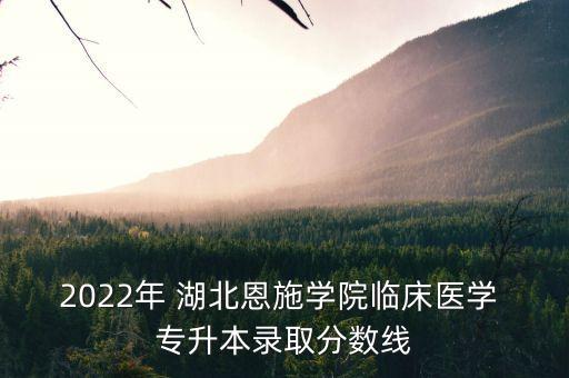 2022年 湖北恩施學(xué)院臨床醫(yī)學(xué) 專升本錄取分?jǐn)?shù)線