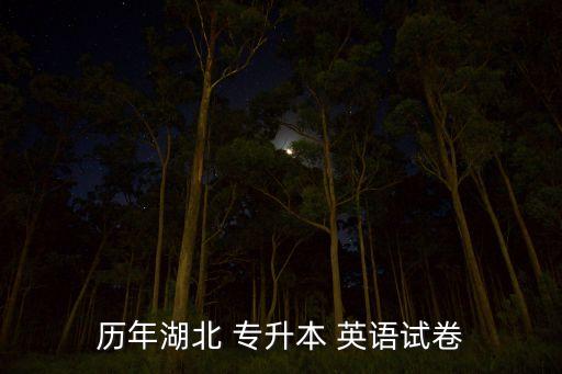 歷年湖北 專升本 英語試卷