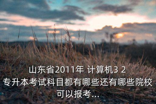  山東省2011年 計算機3 2 專升本考試科目都有哪些還有哪些院校可以報考...