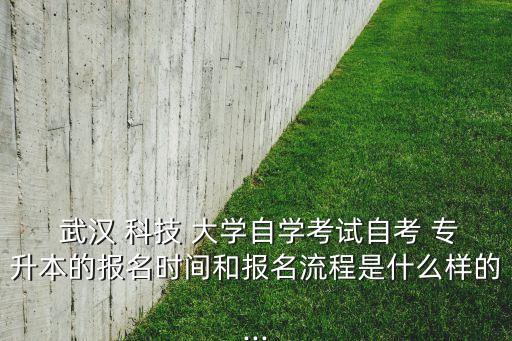  武漢 科技 大學(xué)自學(xué)考試自考 專升本的報(bào)名時(shí)間和報(bào)名流程是什么樣的...