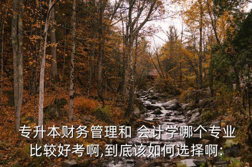  專升本財務管理和 會計學哪個專業(yè)比較好考啊,到底該如何選擇啊:
