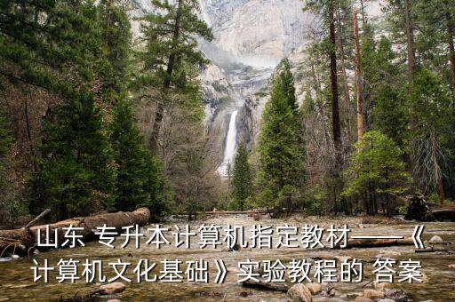  山東 專升本計算機指定教材——《計算機文化基礎(chǔ)》實驗教程的 答案