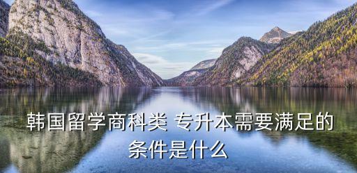  韓國留學商科類 專升本需要滿足的條件是什么
