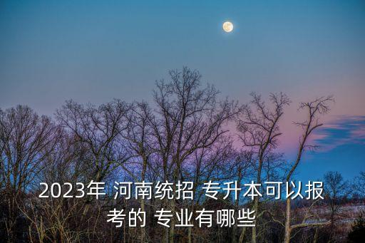 2023年 河南統(tǒng)招 專升本可以報(bào)考的 專業(yè)有哪些