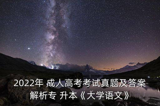 2022年 成人高考考試真題及答案解析專(zhuān) 升本《大學(xué)語(yǔ)文》