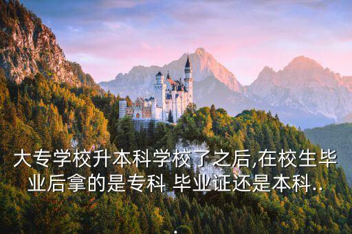 大專學校升本科學校了之后,在校生畢業(yè)后拿的是?？?畢業(yè)證還是本科...
