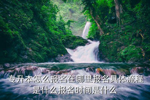  專升本怎么報名在哪里報名具體流程是什么報名時間是什么