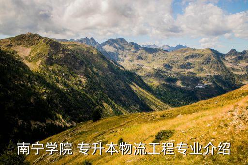 南寧學(xué)院 專升本物流工程專業(yè)介紹