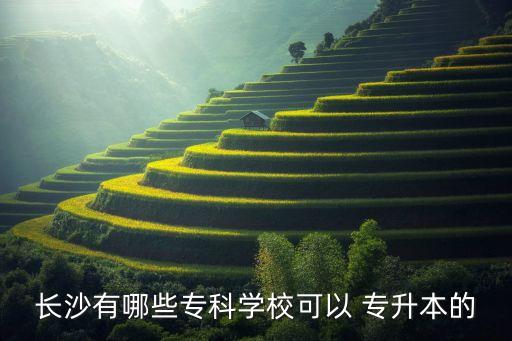 長(zhǎng)沙有哪些專(zhuān)科學(xué)?？梢?專(zhuān)升本的