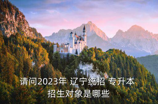 請(qǐng)問2023年 遼寧統(tǒng)招 專升本 招生對(duì)象是哪些