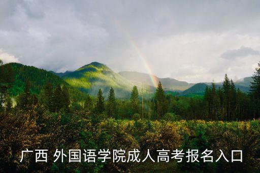  廣西 外國語學院成人高考報名入口