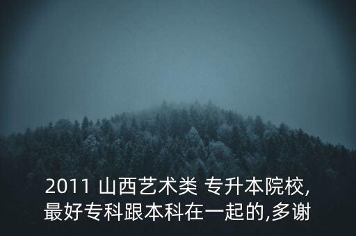 2011 山西藝術類 專升本院校,最好專科跟本科在一起的,多謝
