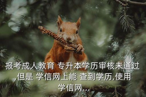 報考成人教育 專升本學(xué)歷審核未通過,但是 學(xué)信網(wǎng)上能 查到學(xué)歷,使用 學(xué)信網(wǎng)...