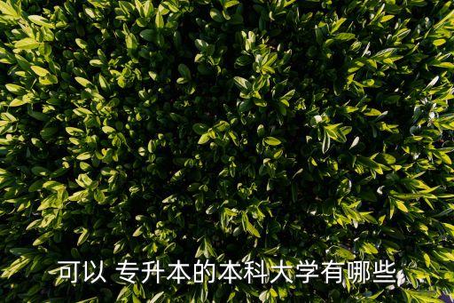 可以 專(zhuān)升本的本科大學(xué)有哪些