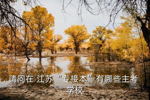 請(qǐng)問(wèn)在 江蘇“專接本”有哪些主考 學(xué)校