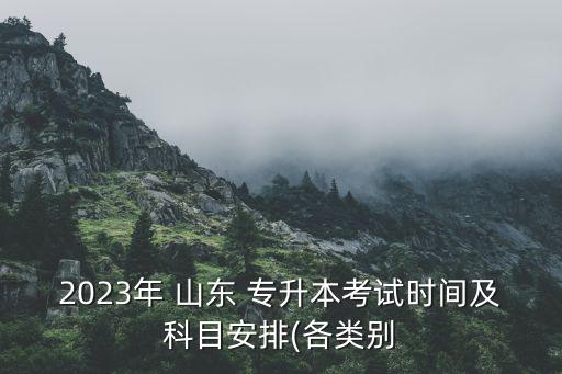2023年 山東 專升本考試時間及科目安排(各類別