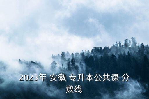 2023年 安徽 專升本公共課 分數線