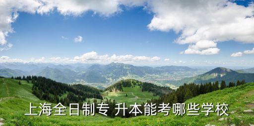 上海全日制專 升本能考哪些學(xué)校