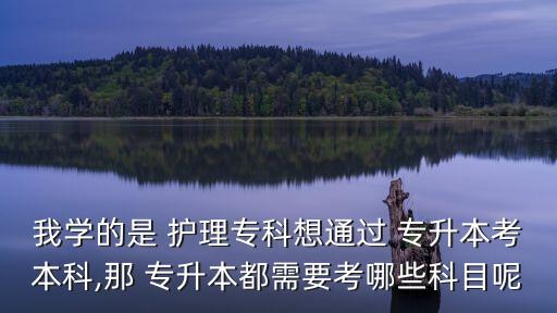 我學的是 護理?？葡胪ㄟ^ 專升本考本科,那 專升本都需要考哪些科目呢