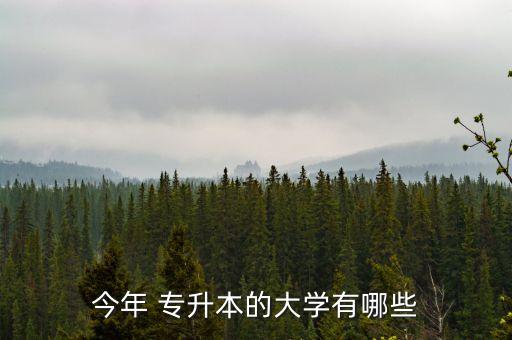 今年 專升本的大學有哪些