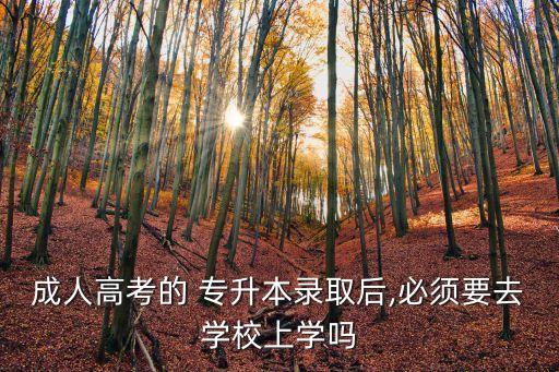 成人高考的 專升本錄取后,必須要去學(xué)校上學(xué)嗎