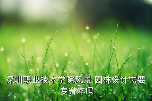 深圳職業(yè)技術(shù)學(xué)院風(fēng)景 園林設(shè)計(jì)需要 專升本嗎