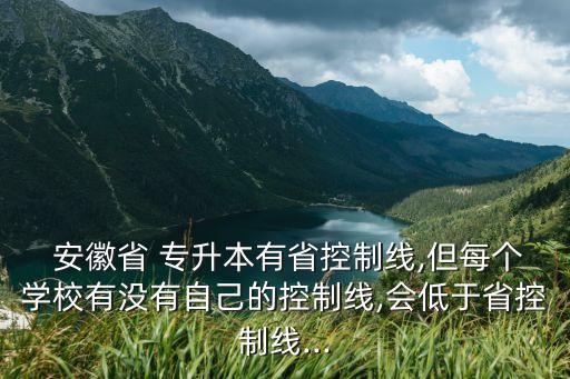  安徽省 專升本有省控制線,但每個(gè)學(xué)校有沒有自己的控制線,會(huì)低于省控制線...
