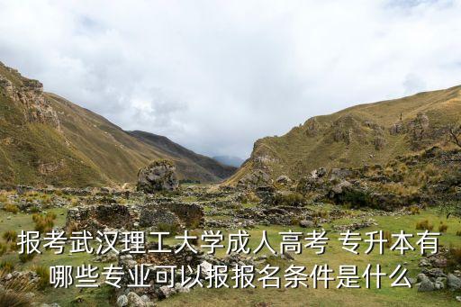 報考武漢理工大學成人高考 專升本有哪些專業(yè)可以報報名條件是什么