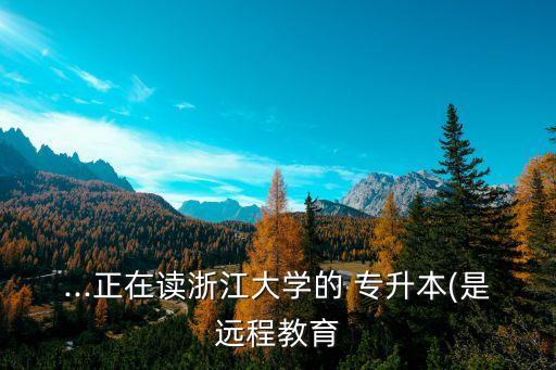...正在讀浙江大學(xué)的 專升本(是遠程教育