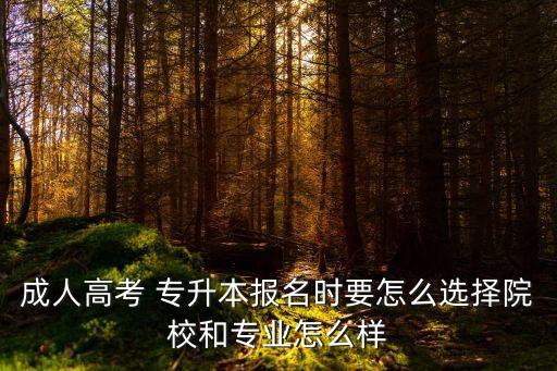成人高考 專(zhuān)升本報(bào)名時(shí)要怎么選擇院校和專(zhuān)業(yè)怎么樣