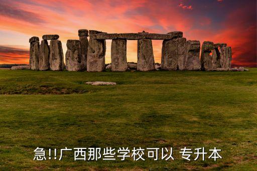 急!!廣西那些學(xué)校可以 專升本
