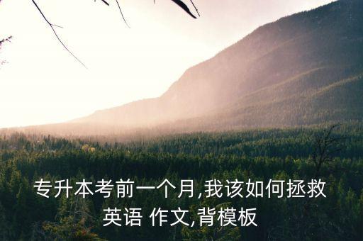  專升本考前一個(gè)月,我該如何拯救 英語(yǔ) 作文,背模板