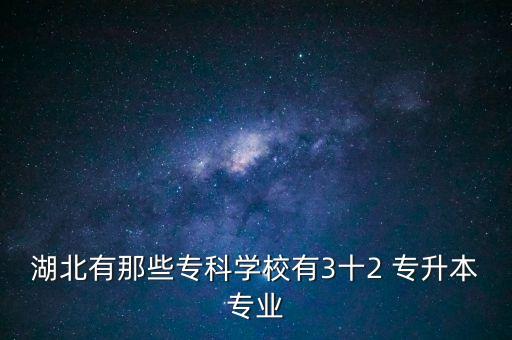 湖北有那些專科學(xué)校有3十2 專升本專業(yè)