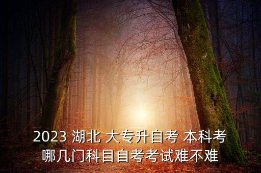 2023 湖北 大專升自考 本科考哪幾門(mén)科目自考考試難不難