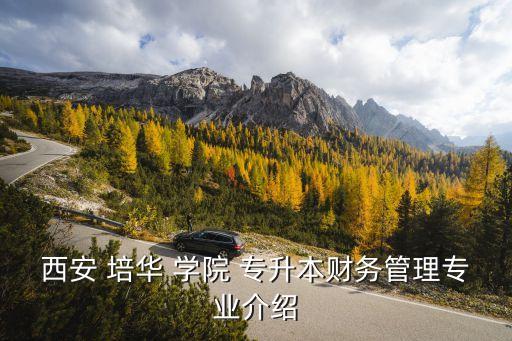 西安 培華 學(xué)院 專升本財務(wù)管理專業(yè)介紹