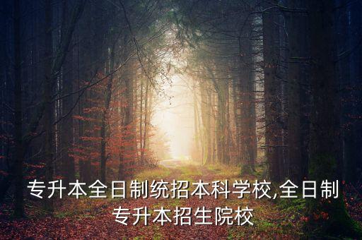  專升本全日制統(tǒng)招本科學(xué)校,全日制 專升本招生院校