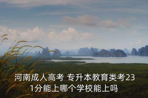  河南成人高考 專升本教育類考231分能上哪個(gè)學(xué)校能上嗎