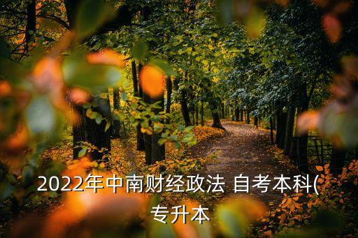 2022年中南財(cái)經(jīng)政法 自考本科( 專(zhuān)升本