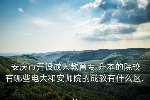  安慶市開(kāi)設(shè)成人教育專(zhuān) 升本的院校有哪些電大和安師院的成教有什么區(qū)...