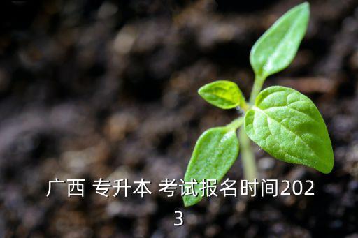  廣西 專升本 考試報名時間2023