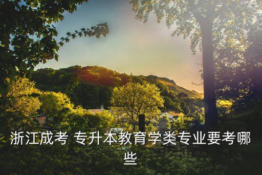 浙江成考 專(zhuān)升本教育學(xué)類(lèi)專(zhuān)業(yè)要考哪些