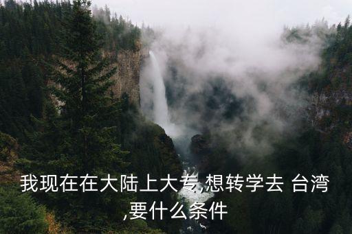 我現(xiàn)在在大陸上大專,想轉(zhuǎn)學(xué)去 臺灣,要什么條件