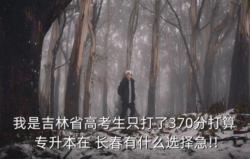 我是吉林省高考生只打了370分打算 專(zhuān)升本在 長(zhǎng)春有什么選擇急!!