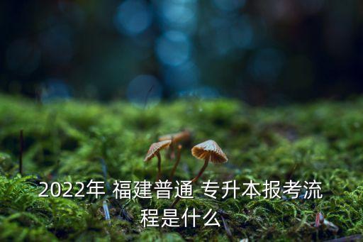 2022年 福建普通 專升本報考流程是什么