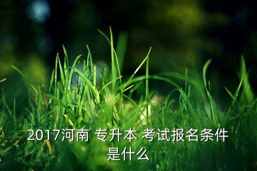 2017河南 專升本 考試報(bào)名條件是什么