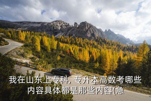 我在山東上專(zhuān)科, 專(zhuān)升本高數(shù)考哪些內(nèi)容具體都是那些內(nèi)容(急