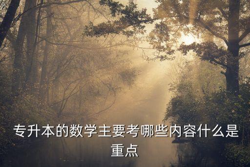  專升本的數(shù)學主要考哪些內(nèi)容什么是重點
